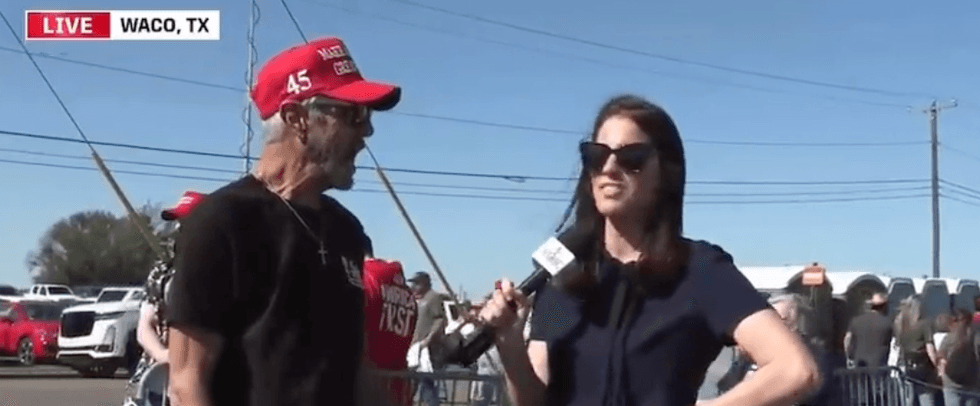 'Mount Waffle House': Trump Waco rally goer claims to be a Marine veteran but 'can’t go into detail'