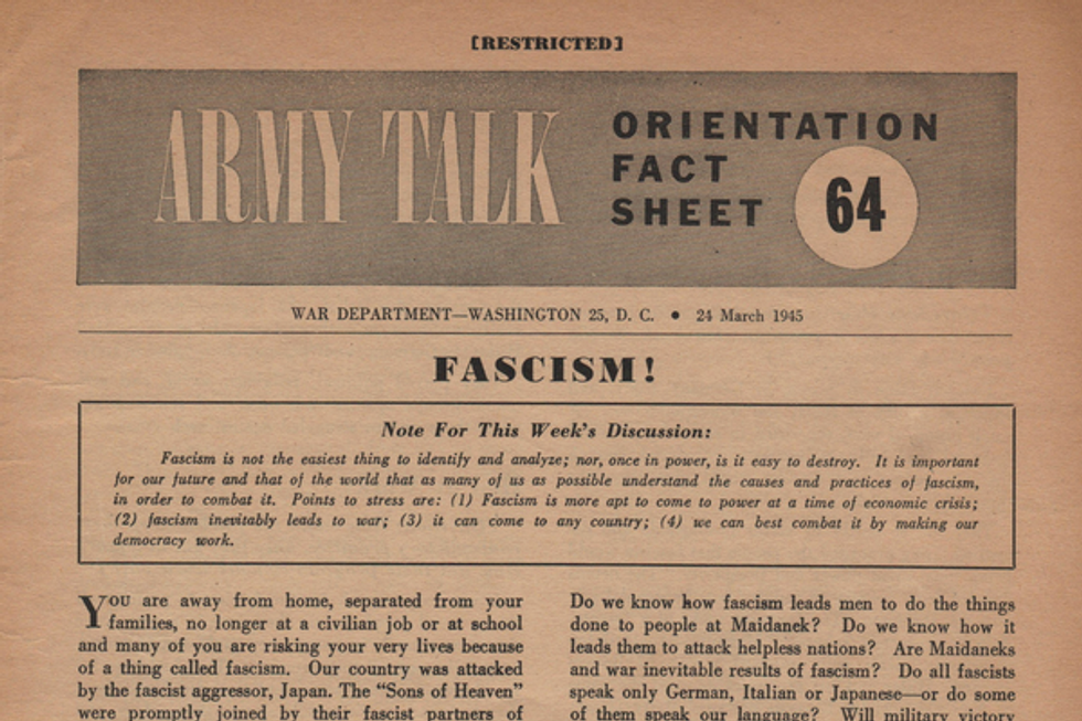 A warning the U.S. Army issued troops in 1945 rings true today: historian