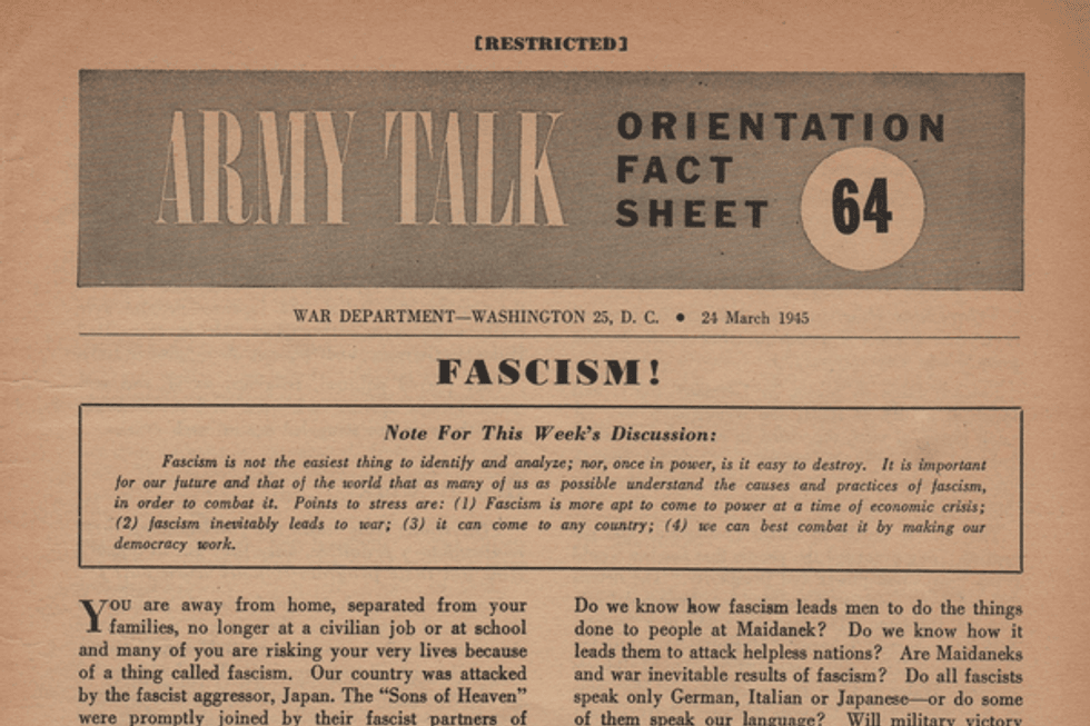 A warning the U.S. Army issued troops in 1945 rings true today: historian