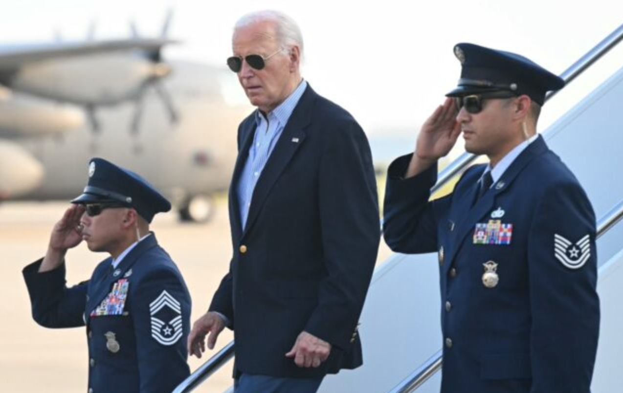 Joe Biden exits Air Force One