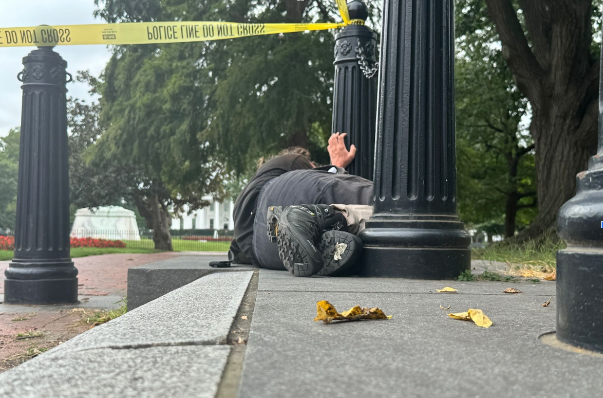 Unhoused man, Lafayette Square.