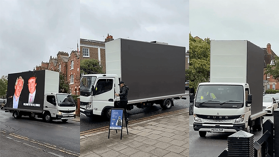 UK cops seize mobile billboard with Trump-Epstein photo amid president's visit