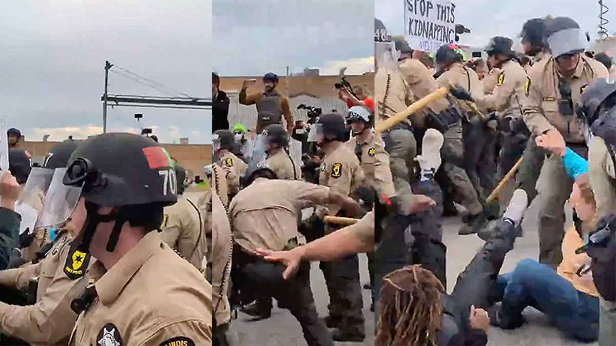 Protesters nabbed by state police after being forced into 'free speech zone'