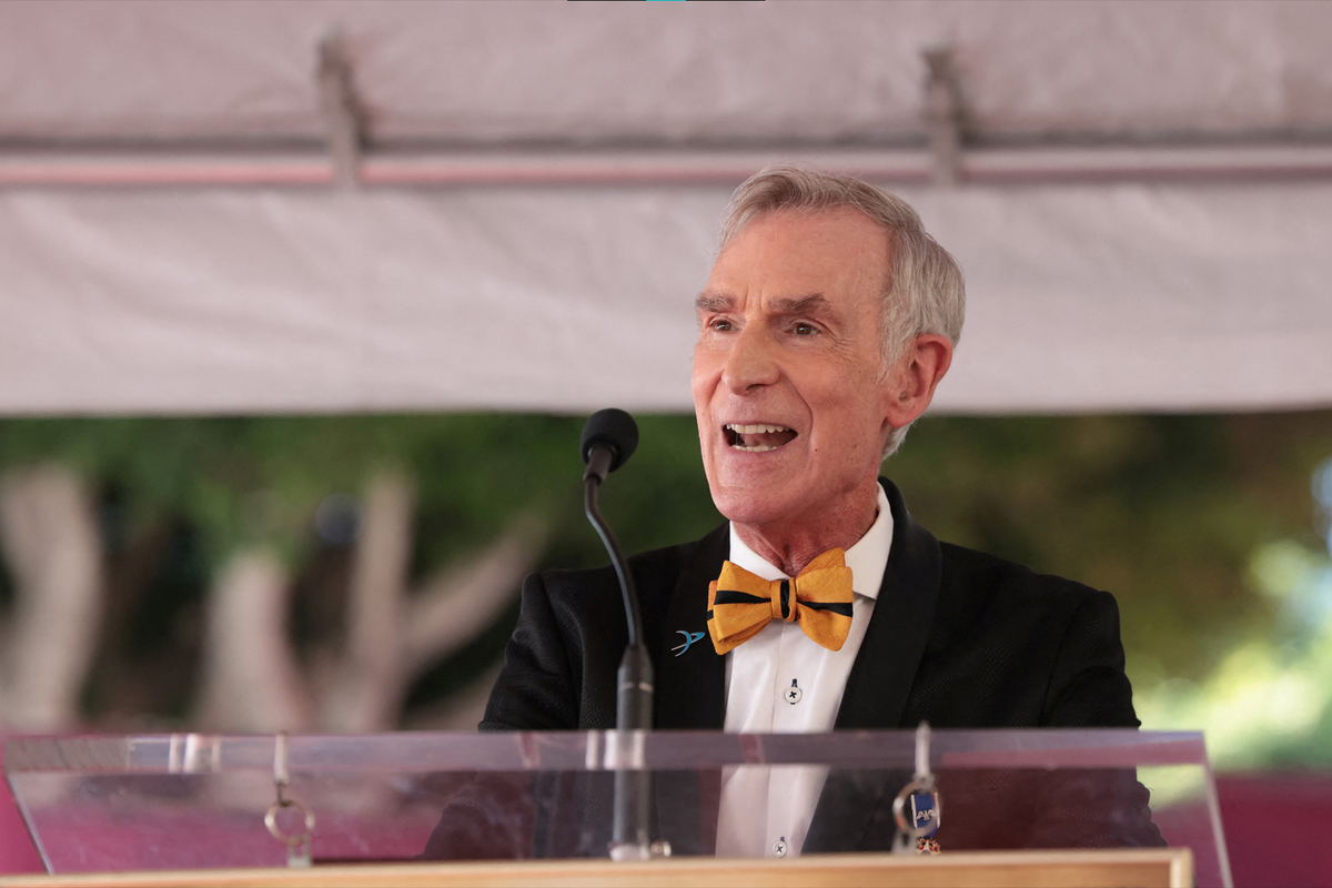 ‘Carry on’: Bill Nye shrugs off surprise confrontation from Laura Loomer affiliate