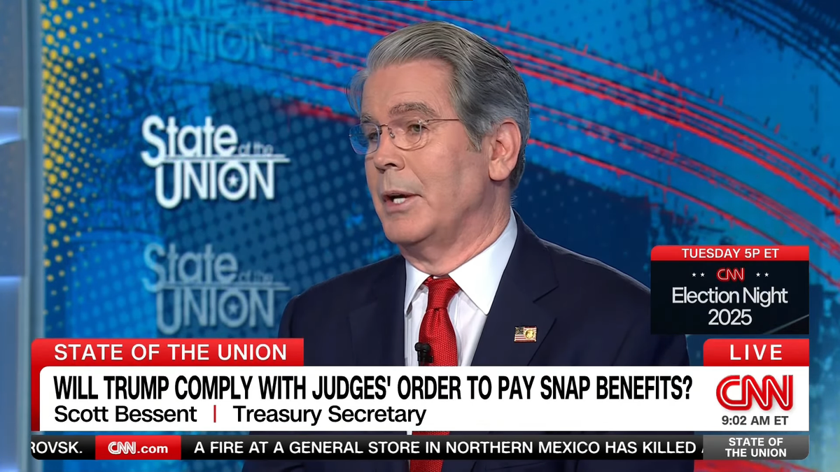 CNN's Tapper forces Scott Bessent to admit Trump admin is unsure how to fund SNAP benefits
