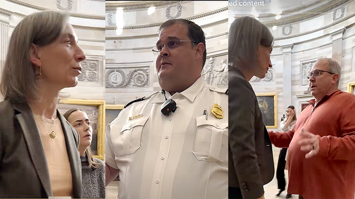 'You're not filming this are you?' Capitol Police try to remove Democrat from rotunda