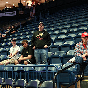 ‘I fell for it’: Trump’s Rust Belt voters bail as his Ohio rally plays to empty seats