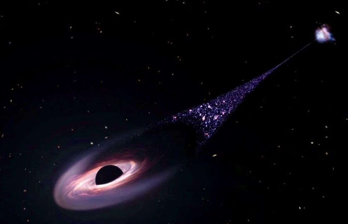 Runaway black hole creating trail of new stars: scientists