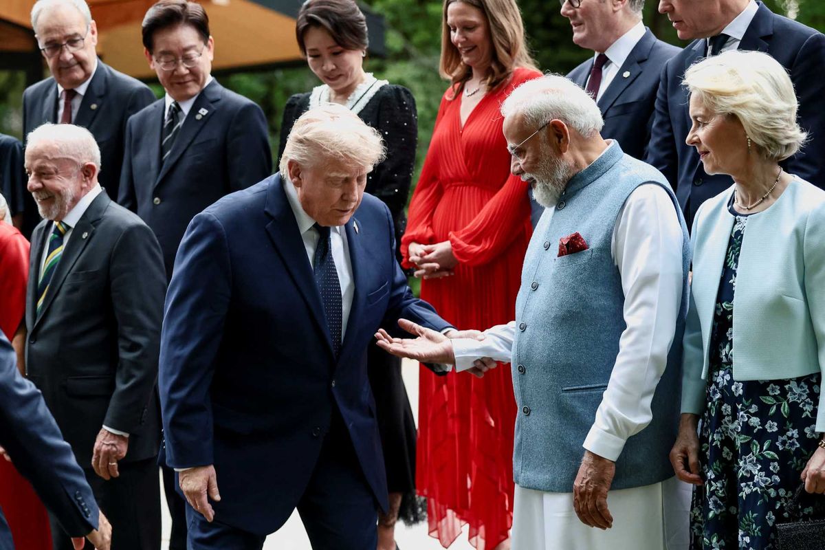 'Pure cinema': Internet reacts as wobbly Trump leans on foreign leader at G7