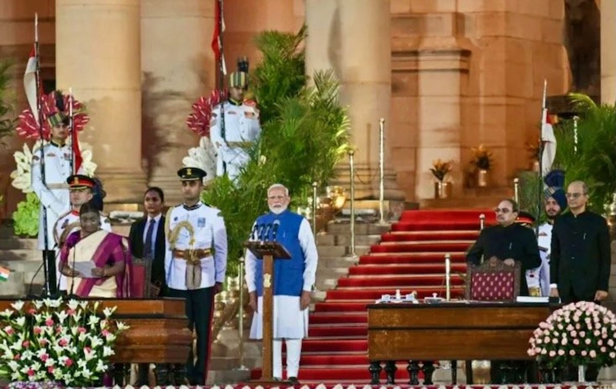 Watch: Leopard-like animal seen at India's swearing-in ceremony