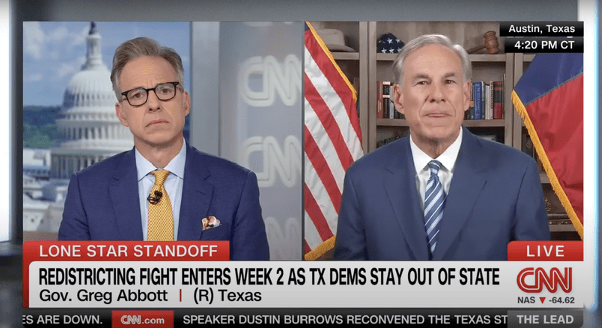 'What gives you the right?' CNN's Jake Tapper calls out Texas gov on GOP’s election scheme