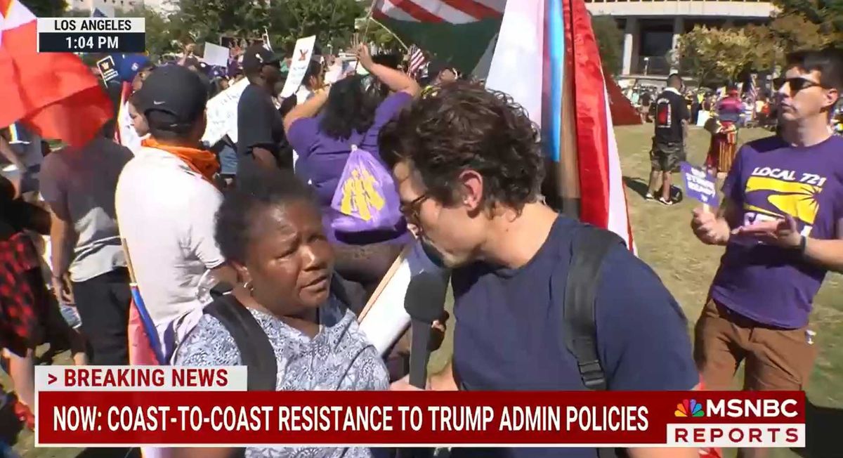 Protester claims discrimination by Trump: 'He wouldn't allow us to live in his properties'