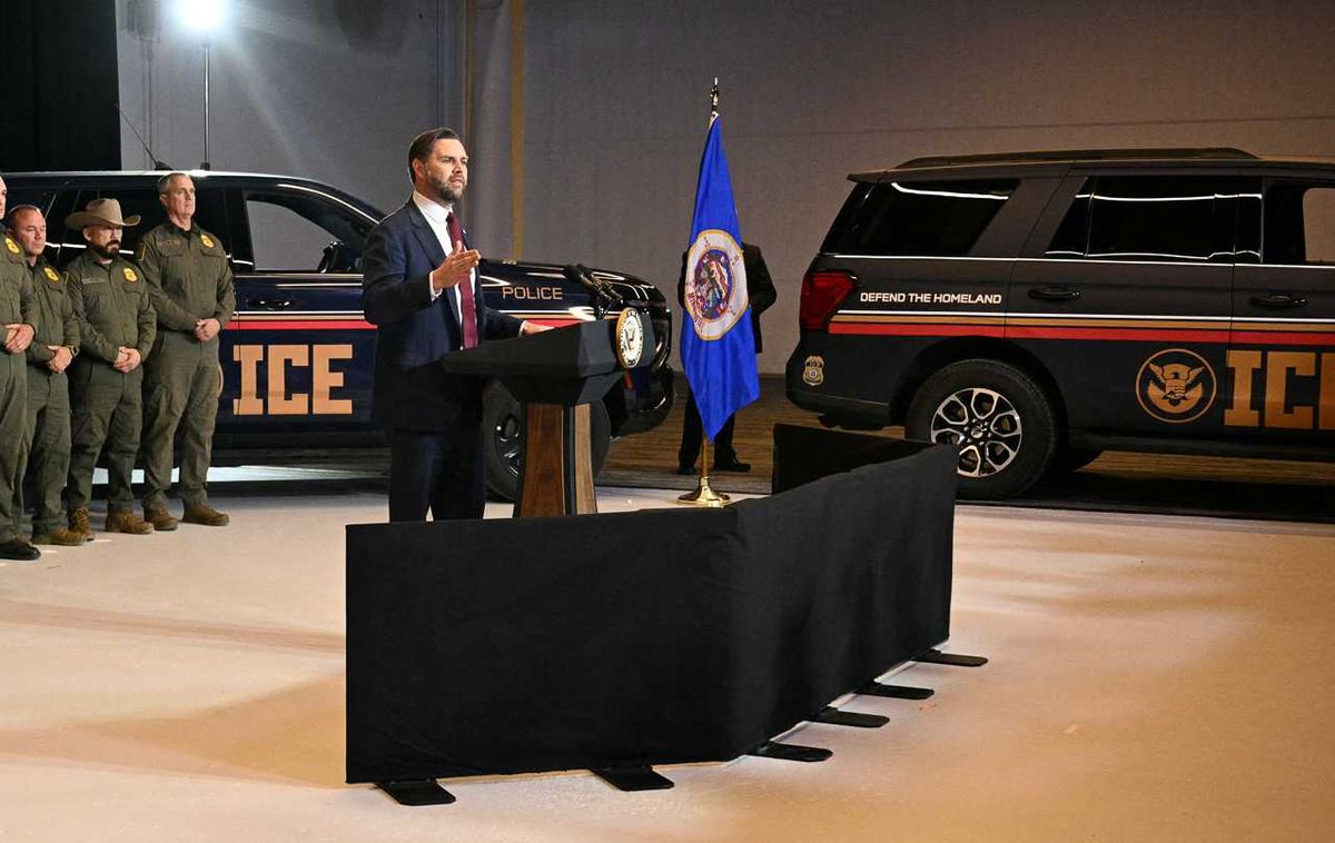 JD Vance cheered by MAGA for using Minnesota's 'old racist flag' at press conference