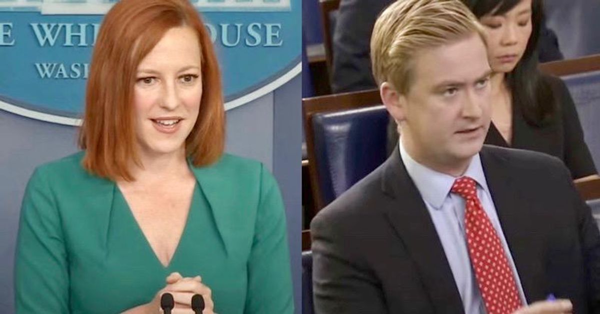 ‘We went through this journey together yesterday’: Jen Psaki politely decimates Peter Doocy over how things work