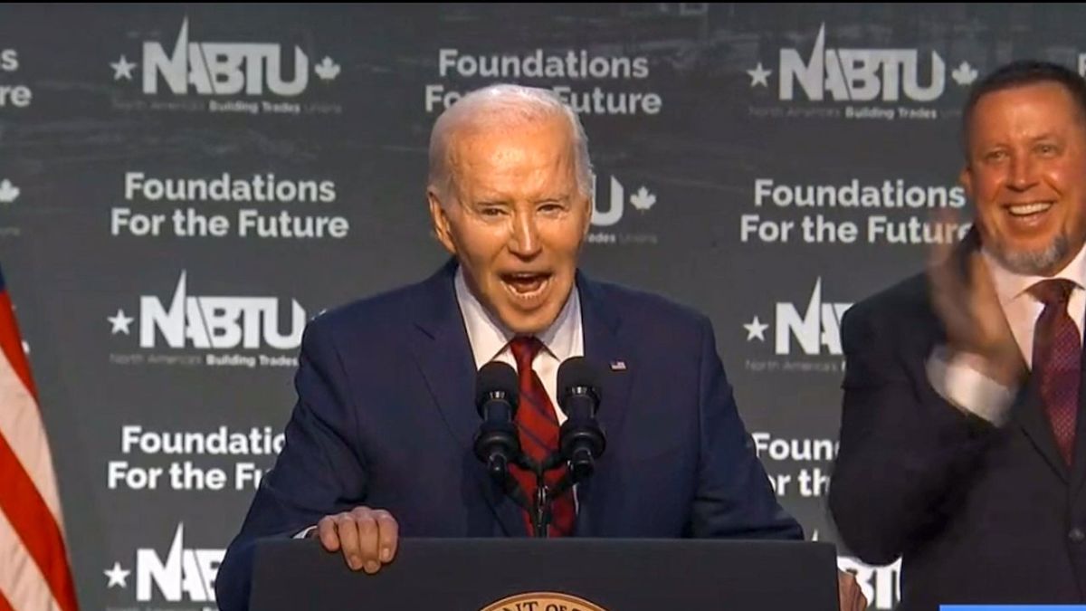 'It all went to his hair': Crowd roars with laughter at Biden's 'bleach' joke about Trump