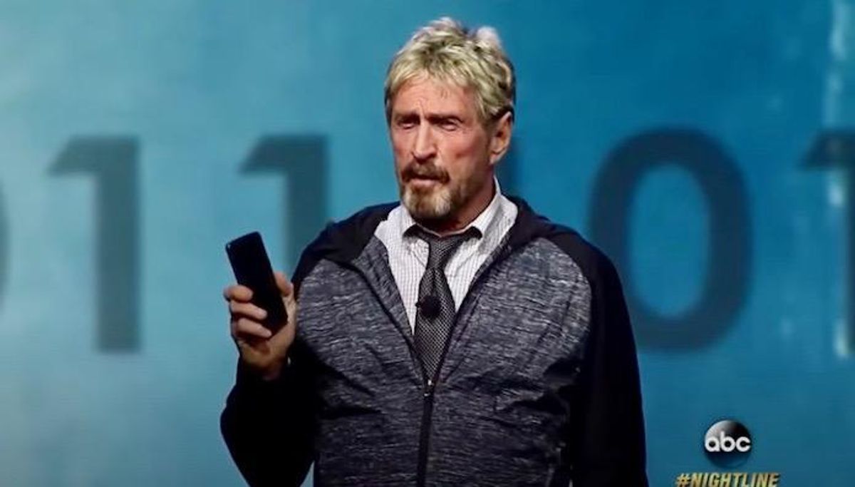 Software icon John McAfee charged in 'pump and dump' cryptocurrency scam on Twitter
