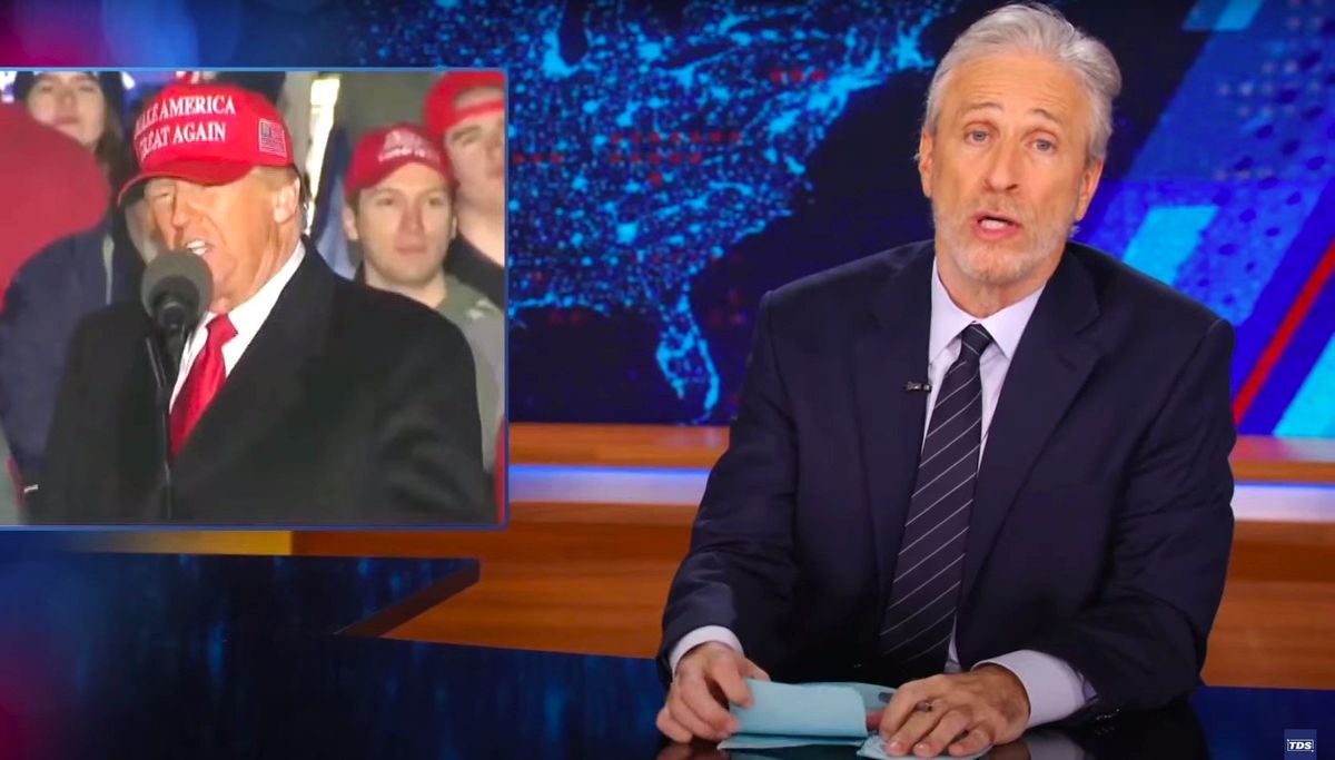 Jon Stewart shreds media coverage of Trump's NYC trial