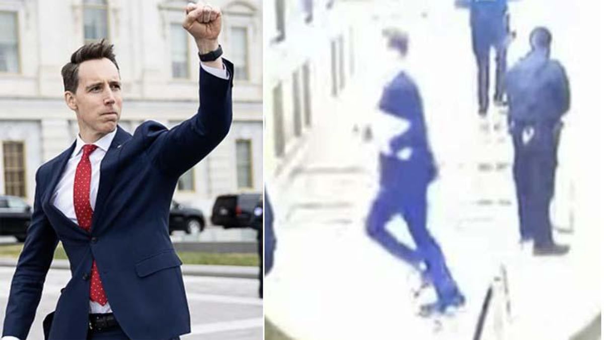 Josh Hawley busted by photographer who caught his 'show of solidarity' with J6 protesters