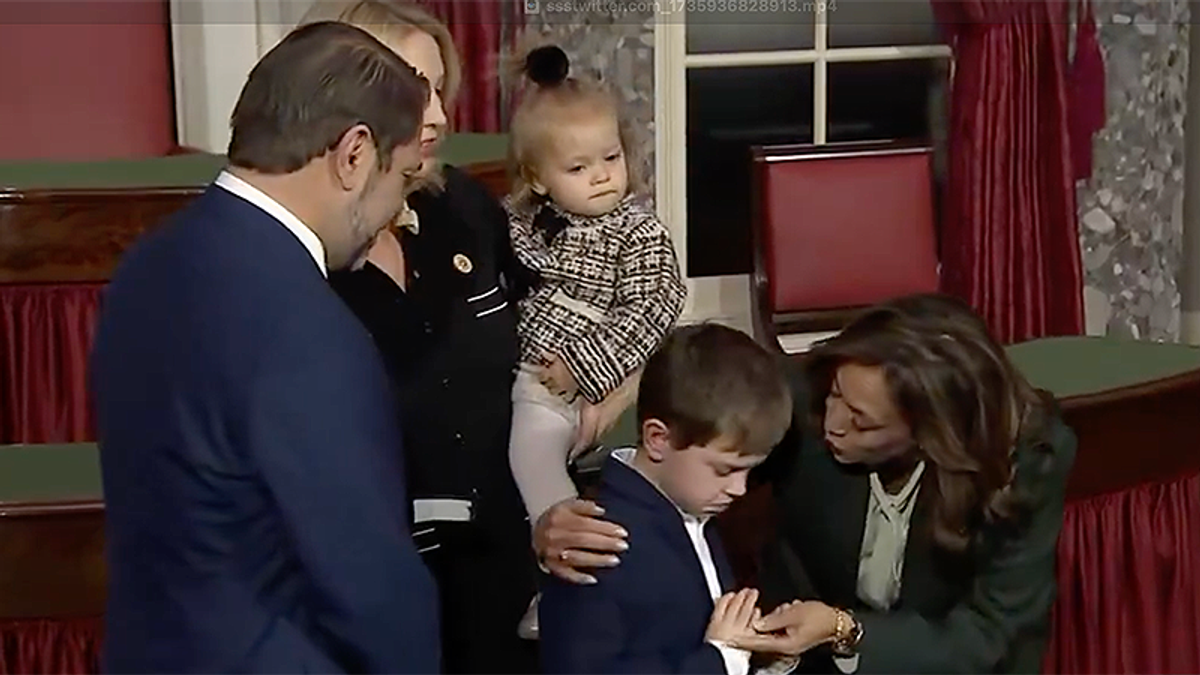 'Don't you worry': Kamala Harris consoles Dem senator's young son during swearing-in