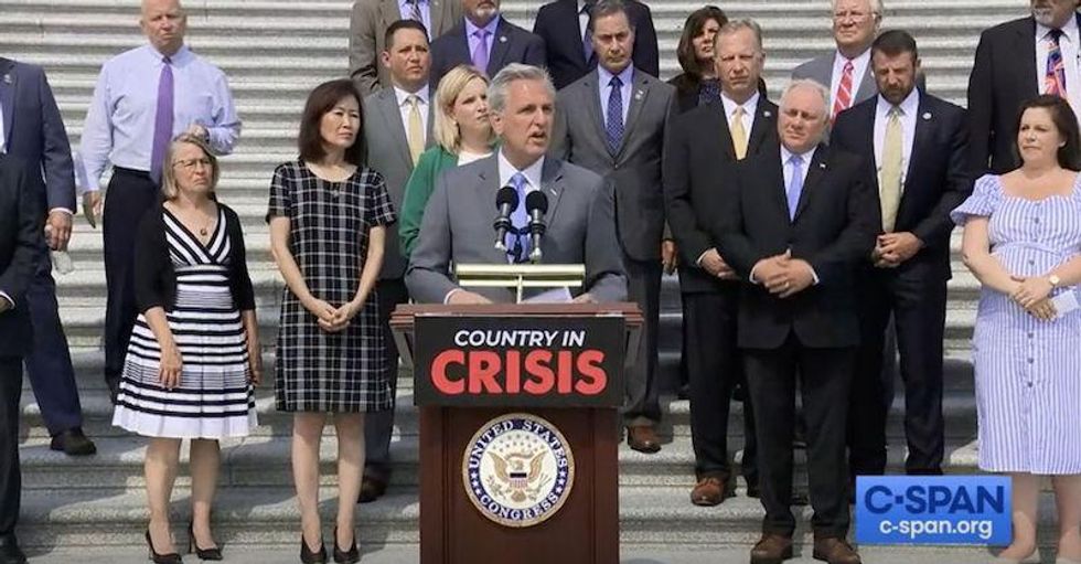 McCarthy unleashes QAnon dogwhistle and spins wild conspiracy theories in rambling ‘Country in Crisis’ presser