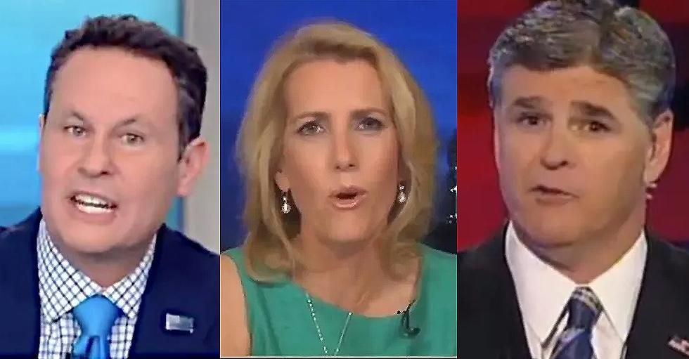 Biran Kilmeade, Laura Ingraham, and Sean Hannity