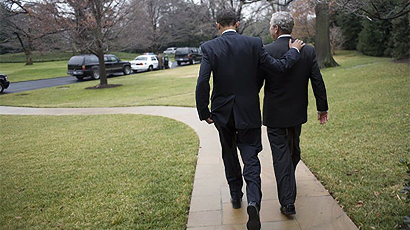 President Barack Obama and President George W. Bush