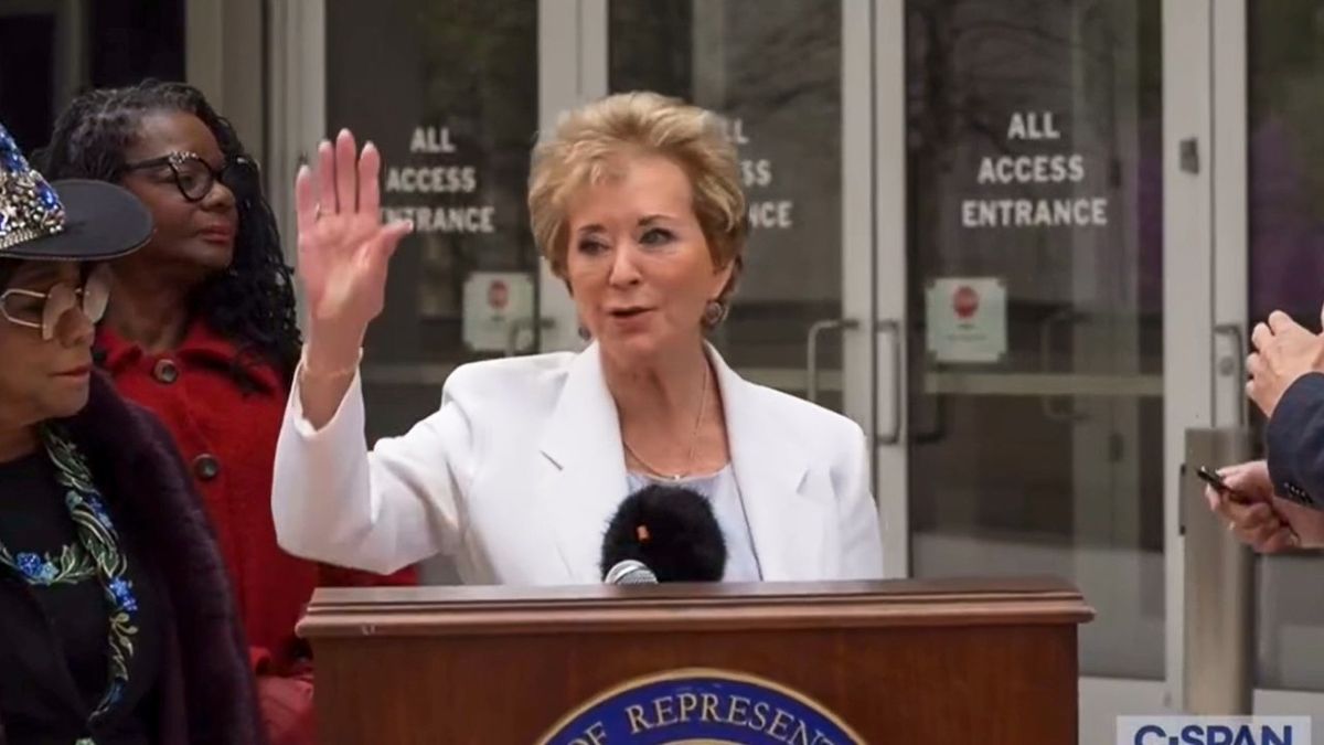 Watch: Linda McMahon storms off as Dems confront her outside Dept. of Education