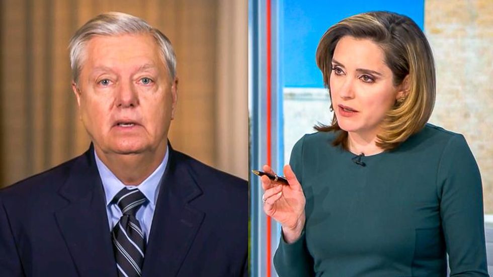 'You can't argue a case on its merits': CBS host busts Lindsey Graham on calls to dismiss impeachment