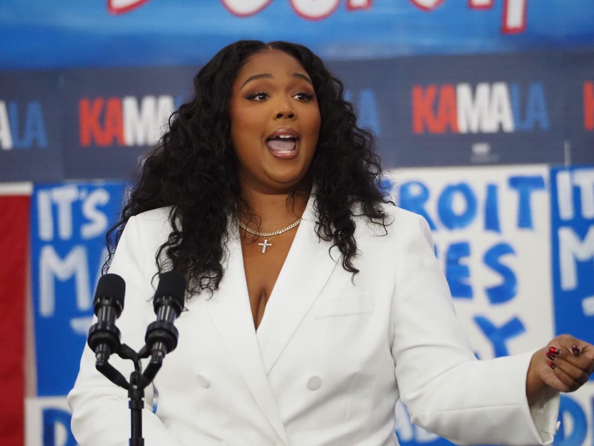 ‘It’s about damn time’ to elect Harris as president, Lizzo says