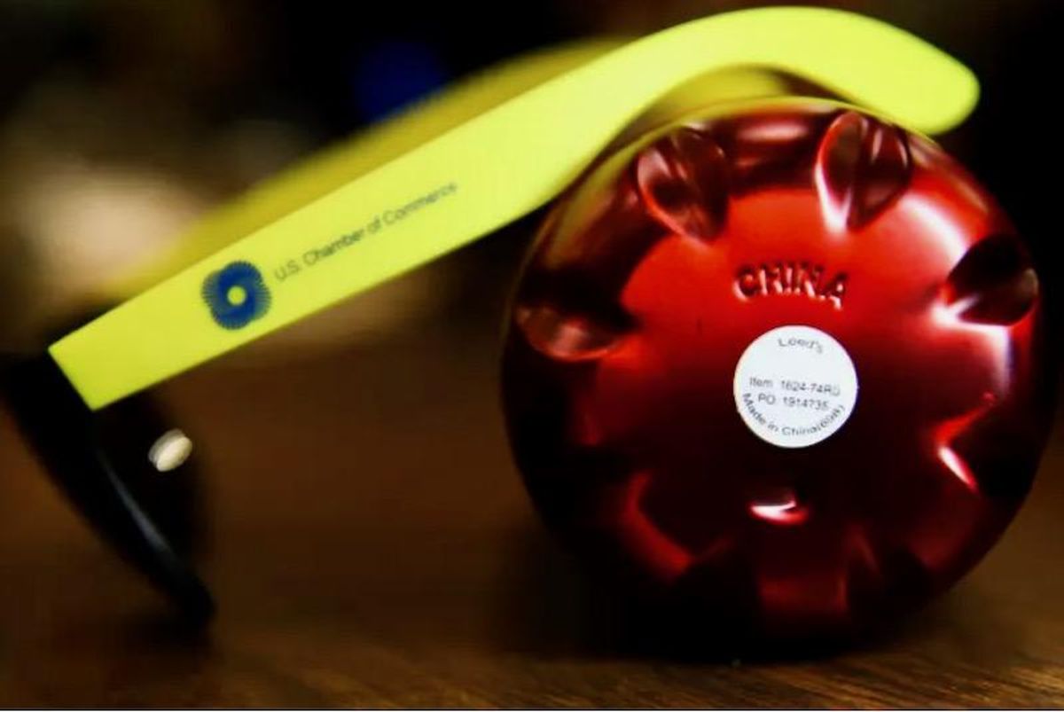 US Chamber of Commerce summit swag Made in China