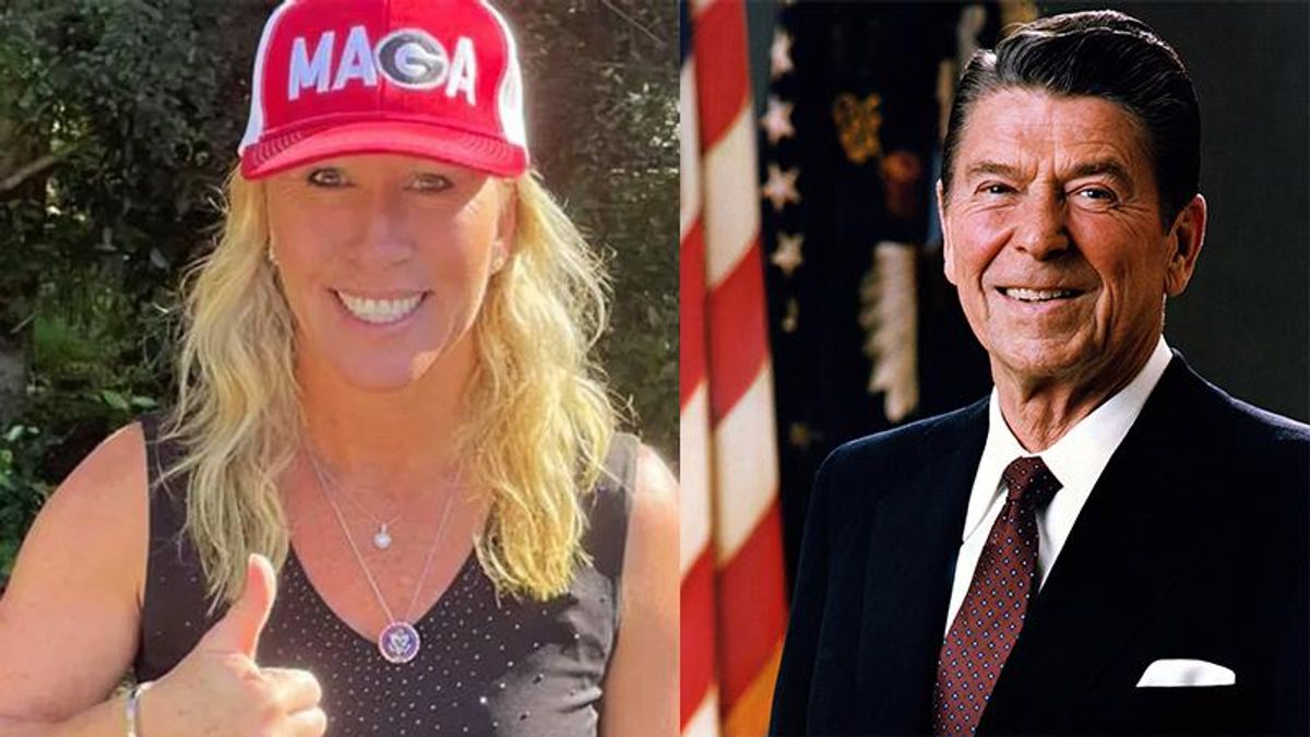 Marjorie Taylor Greene and Ronald Reagan