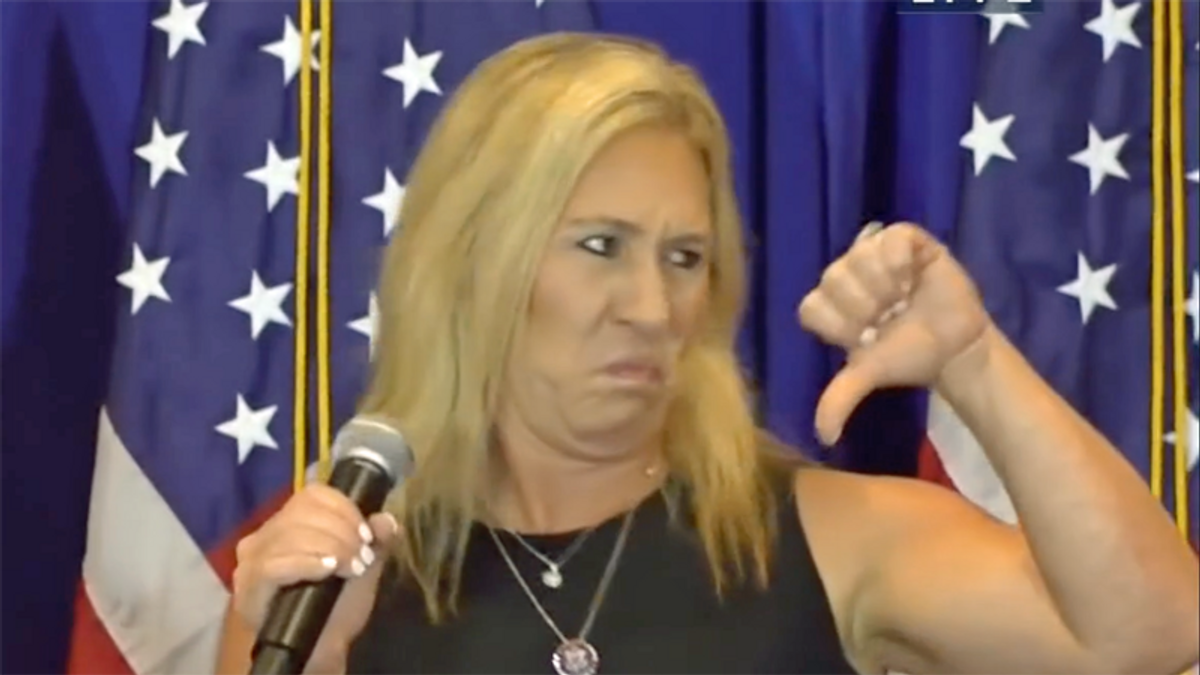 Marjorie Taylor Greene fires up Florida senior citizens with 'Big Lie' that Trump is still president