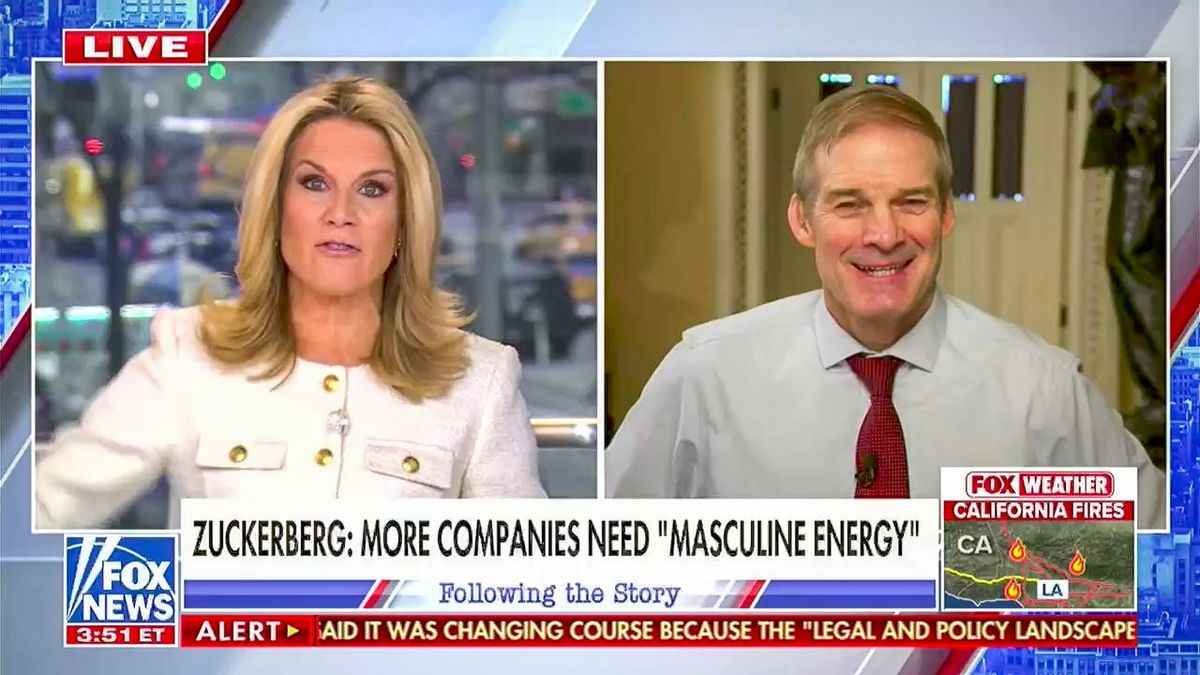 Jim Jordan: 'Credit goes to Trump' for Mark Zuckerberg's call for more 'masculine energy'