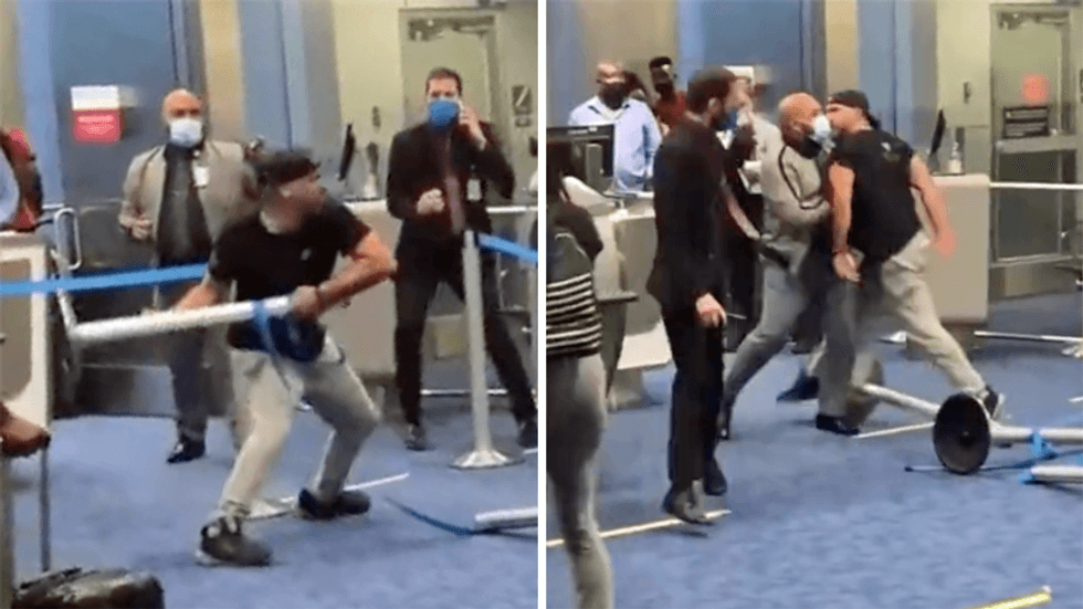 WATCH: Racist Florida man melts down and violently rampages inside Miami airport