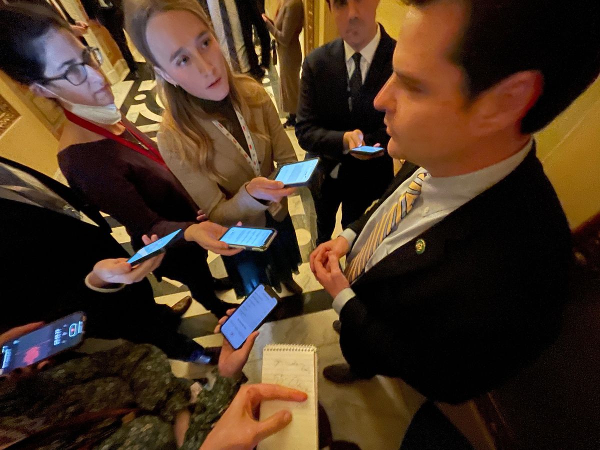 Matt Gaetz speaking to reporters