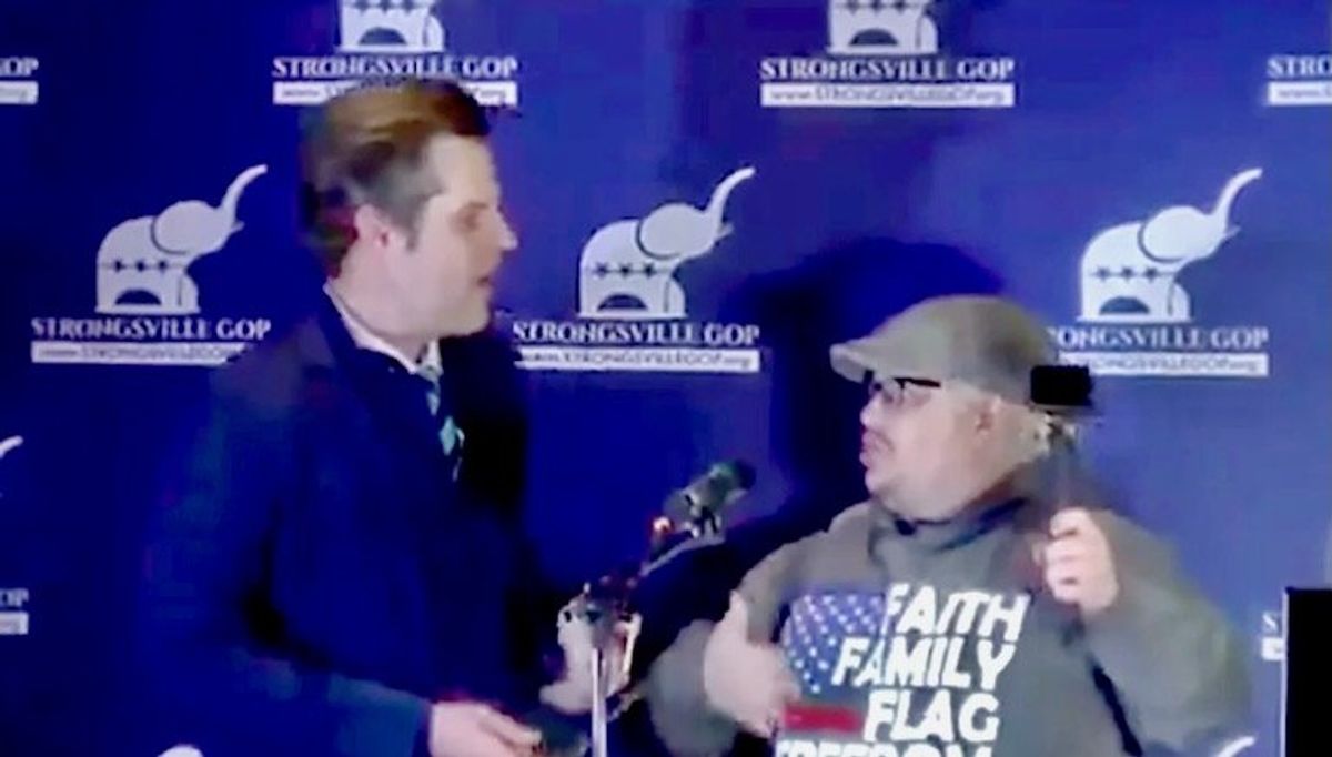 Watch: Ohio Republican escorted off-stage after honoring Matt Gaetz with 'surprise award'​
