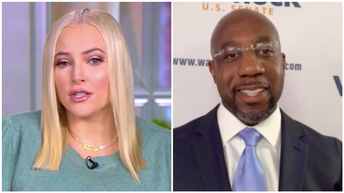 The View's Meghan McCain pesters Raphael Warnock until Whoopi Goldberg pulls the plug