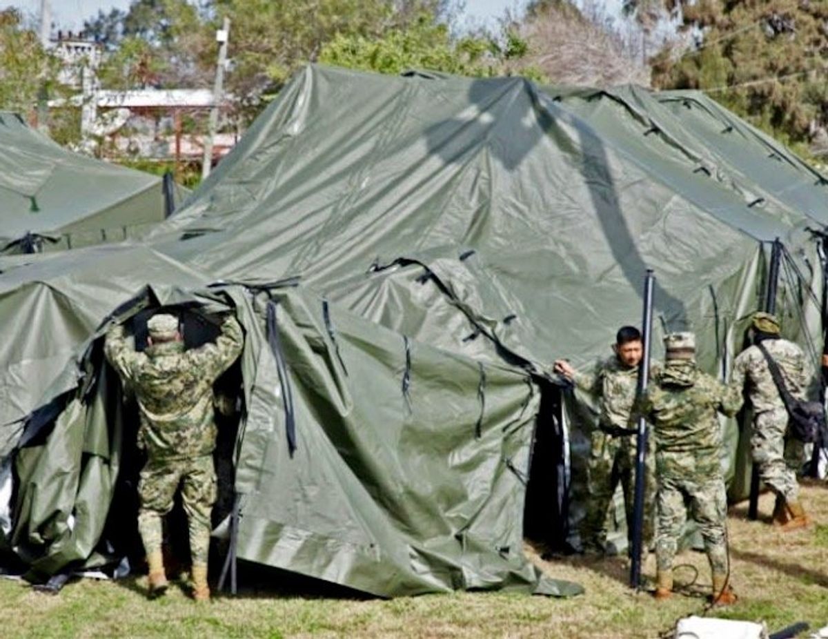 Mexico troops set up migrant shelters for Trump deportees