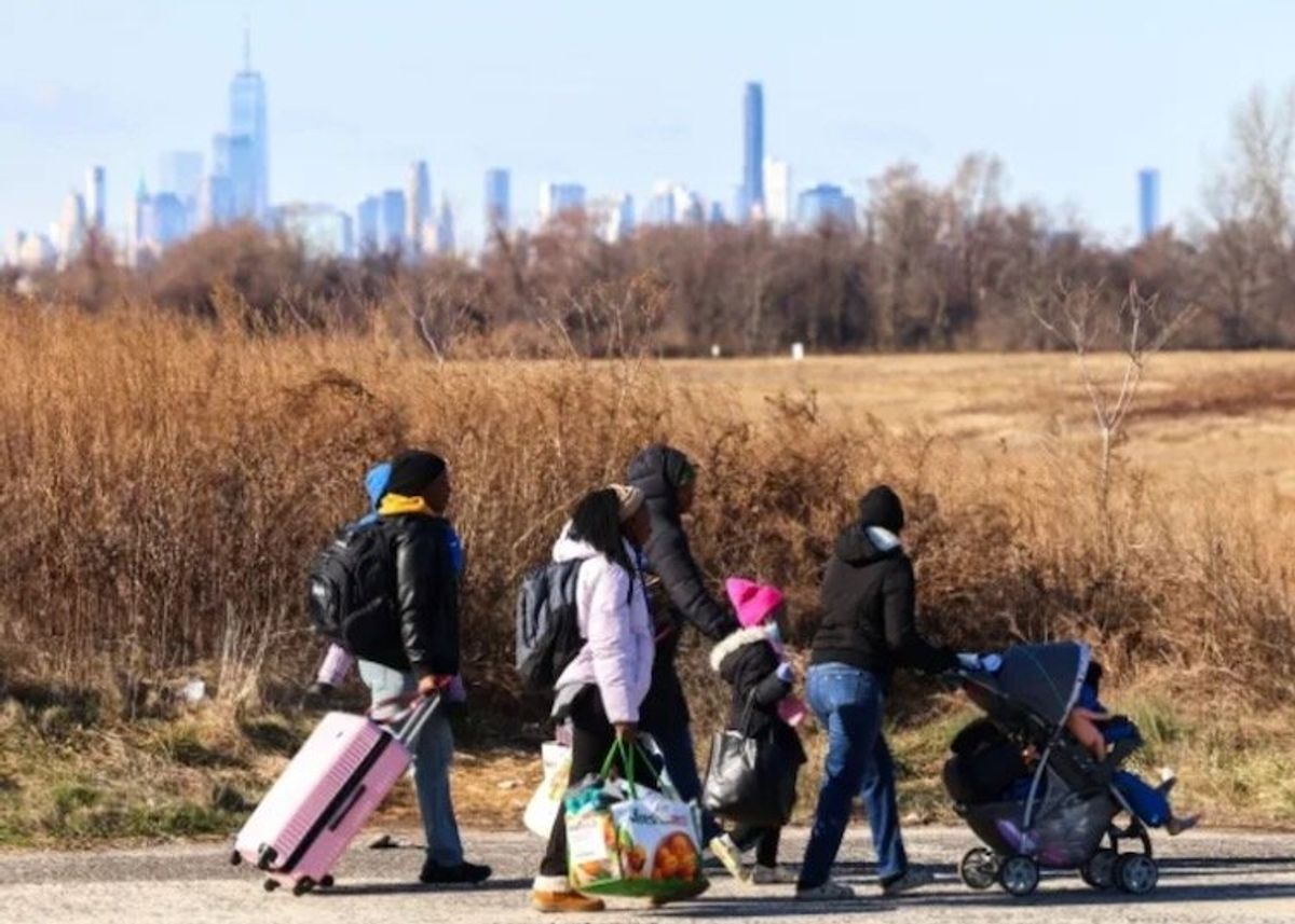 At disused New York airport, a migrant camp isolated from the city