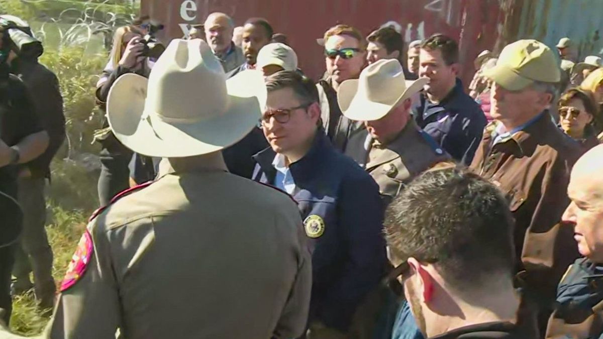 Mike Johnson's GOP delegation watches from behind razor wire as migrants cry for 'help'