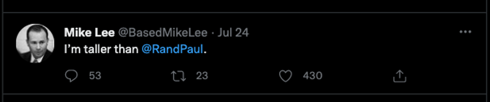 mike lee account screenshot