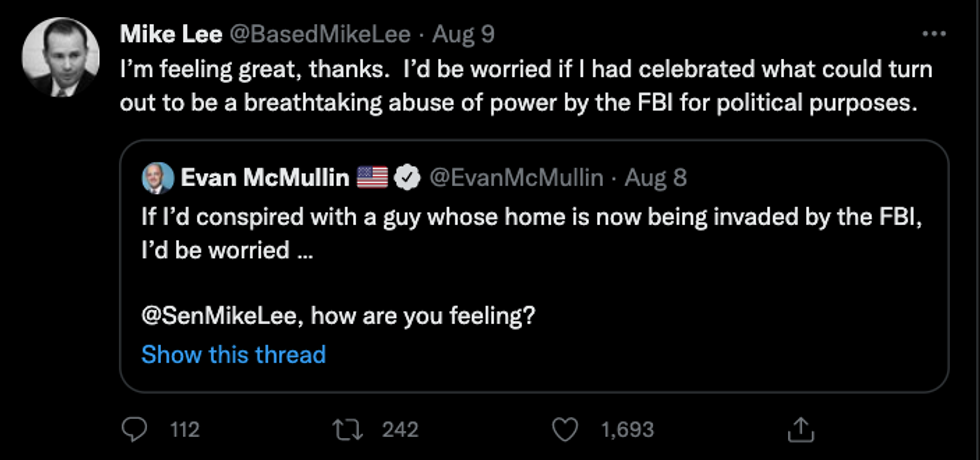 mike lee account screenshot