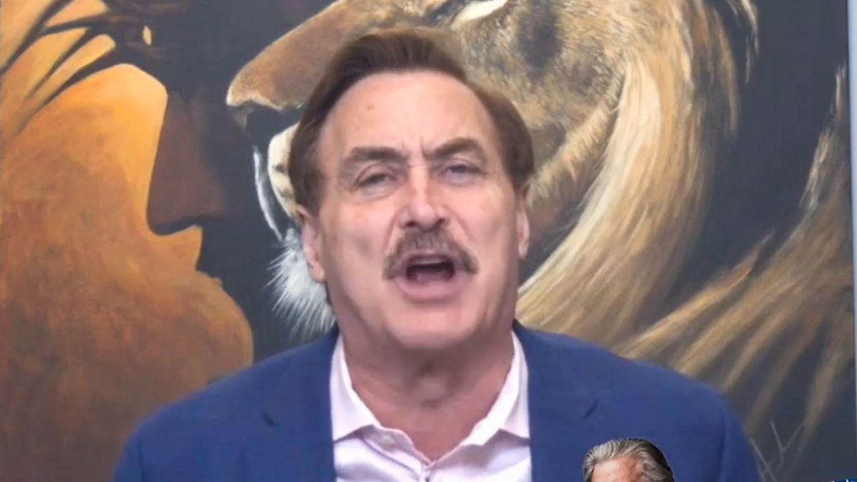 Mike Lindell flies into a rage after 'garbage' Mike Johnson speaks at Trump trial