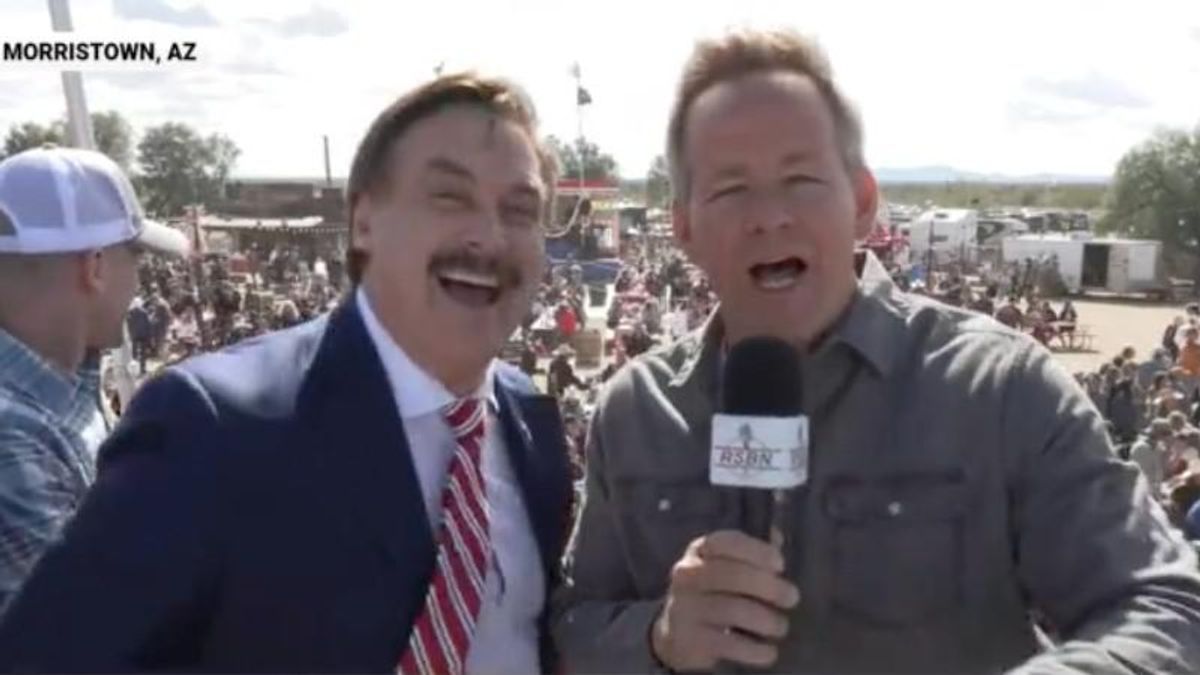 WATCH: Mike Lindell sells a GOP candidate — and his pillows — at Arizona rodeo