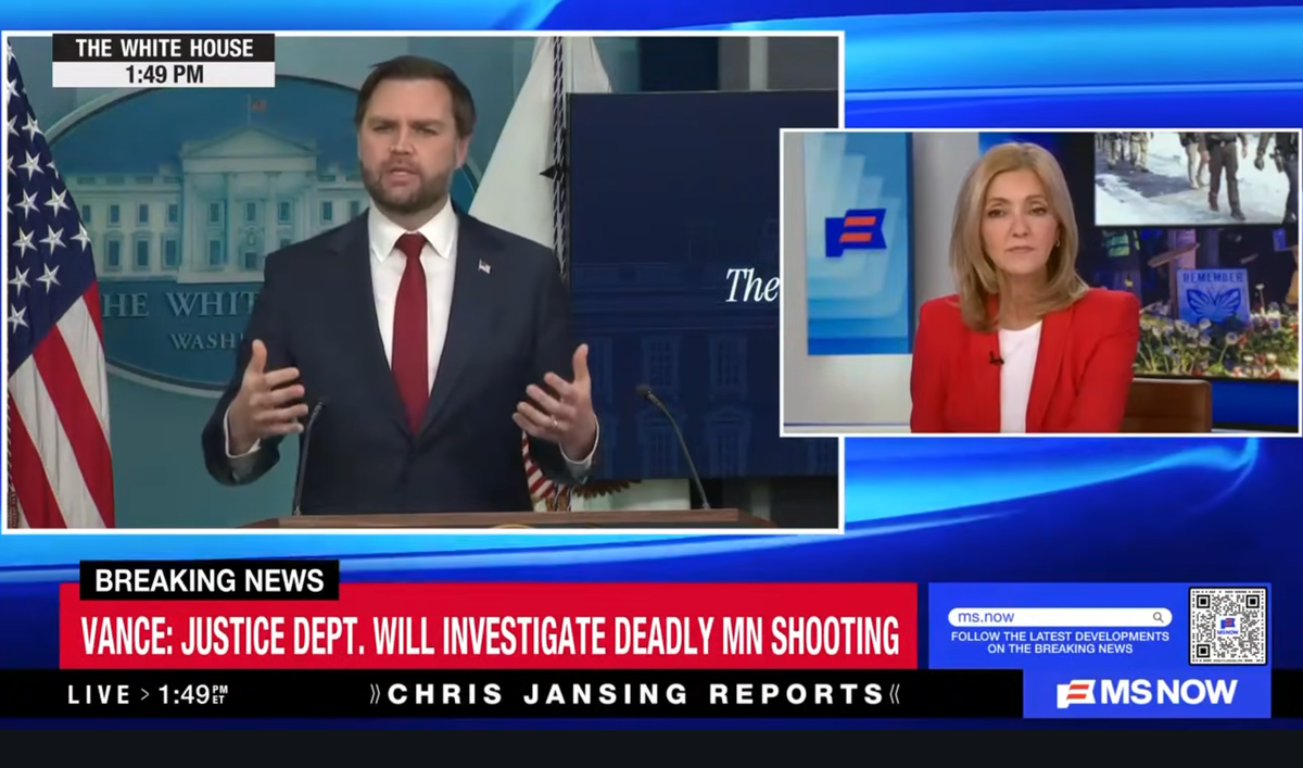 MS NOW host mutes JD Vance mid-speech to fact-check wild ICE shooting claims