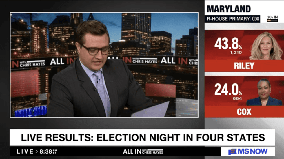 Chris Hayes cracks up as Trump celebrates 'double endorsement' primary win