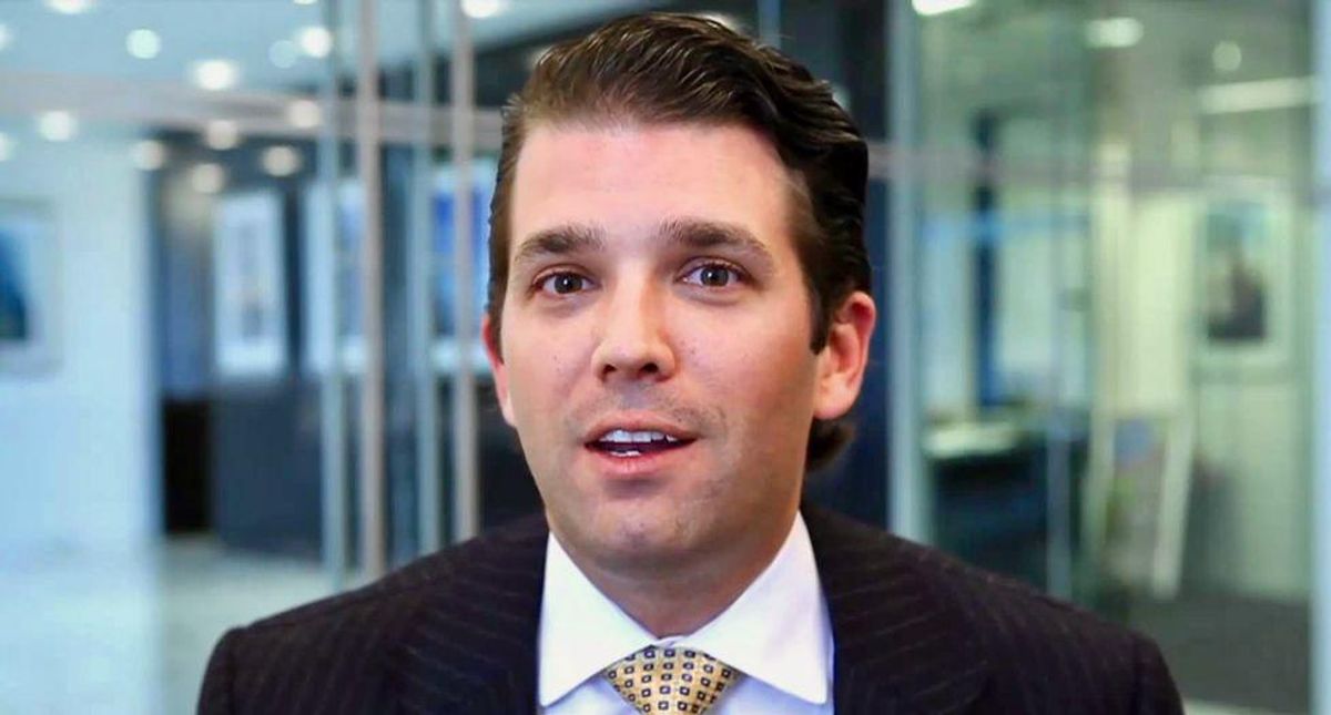 Donald Trump Jr brutally reminded of his 'drunken circus chimp' dad after failed swipe at Biden's speech