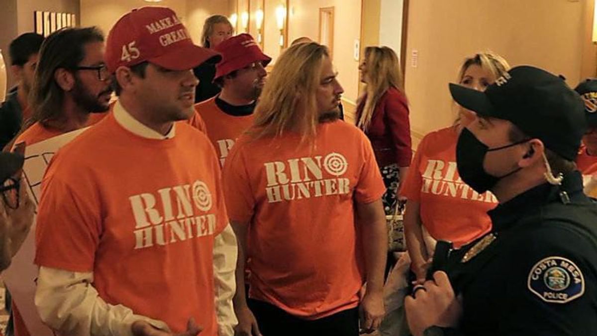 Orange County Republicans call the cops on ‘America first’ supporters in ‘RINO hunter’ T-shirts: report