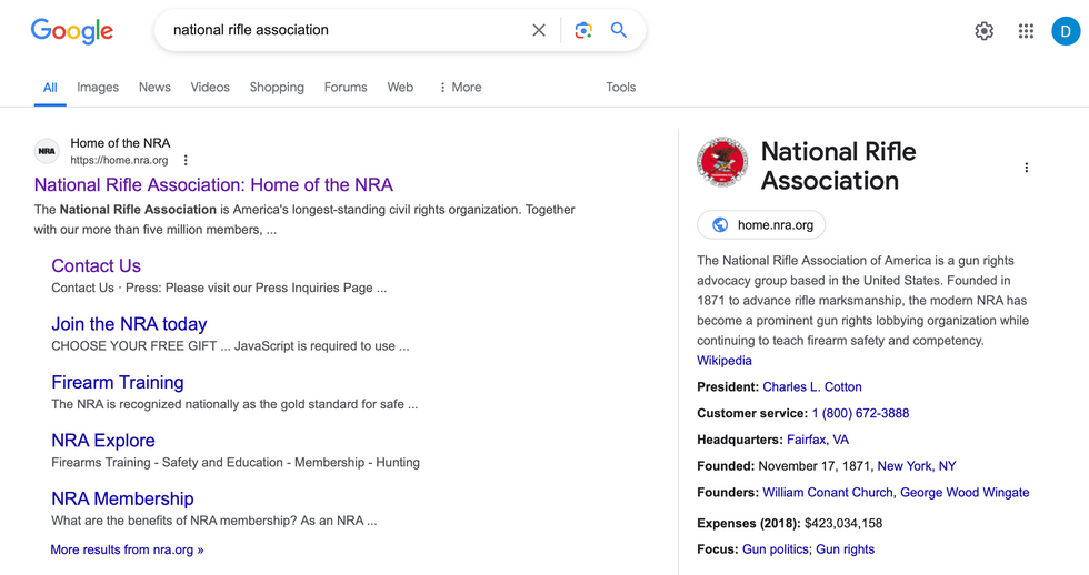 NRA on Google