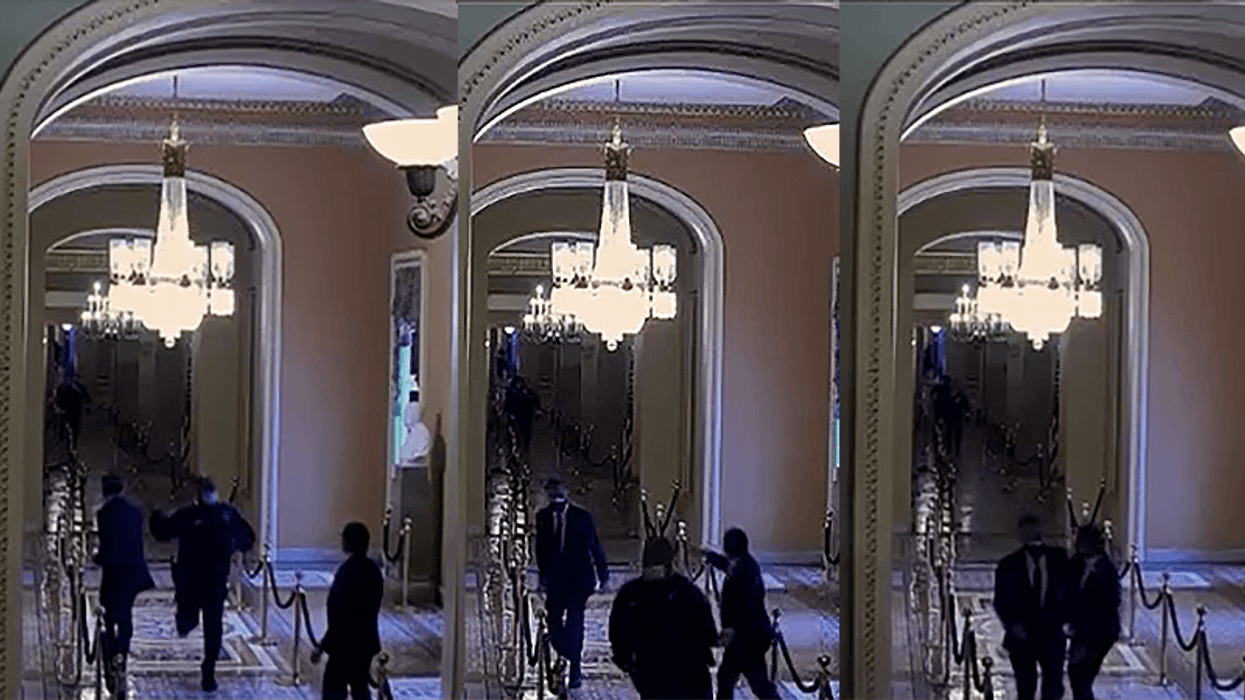 Security footage shows Mitt Romney led to safety by Capitol officer after he was headed towards attackers